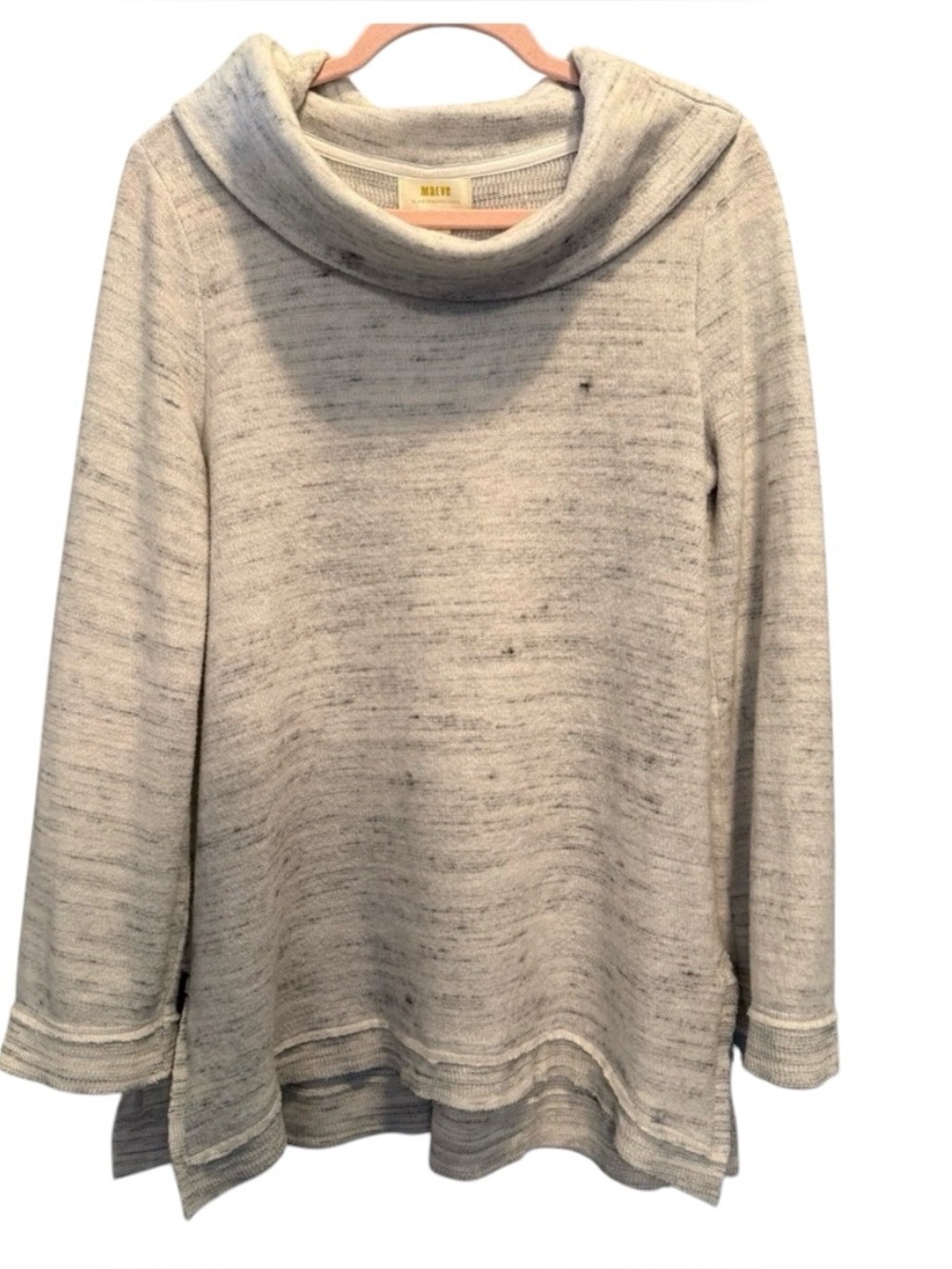 Anthropologie Maeve Light Heather Gray Cowl Neck Cozy Sweater Medium Fall Autumn